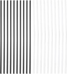 20 peças de marcadores laterais de escala de guitarra ABS 100 mm – Marcador de posição de escala branco e preto com pontos embutidos para guitarra, baixo, ukulele