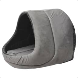 Cama Caminha Toca Casinha Iglu para Cachorro e Gato Suede (Cinza,P)