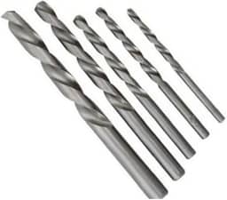 Kit 5 Brocas Metal Aço 4 5 6 8 e 10 mm Titânio Furadeira Helicoidal Cilíndrica Furar Rápido Usinagem