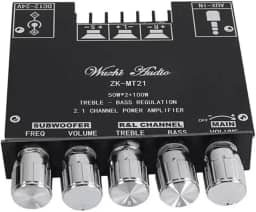 Módulo amplificador de potência de áudio de dígito AUX BT de 2.1 canais MT21 Amp de som de alta potência adequado para cornetas de 20-100W
