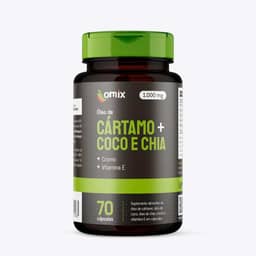 Óleo de Cártamo, Coco, Chia e Vitamina E - 70 cápsulas - Omix