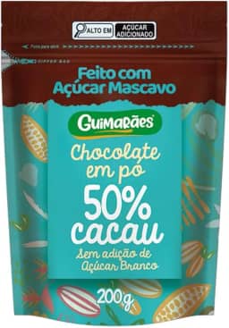 Chocolate em Pó 50% Cacau com Açucar Mascavo 200g