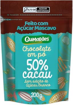 Chocolate em Pó 50% Cacau com Açucar Mascavo 200g