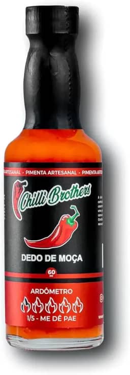 Molho de pimenta Dedo de Moça 60ml Tradicional Artesanal Sem Glúten 100% Vegano