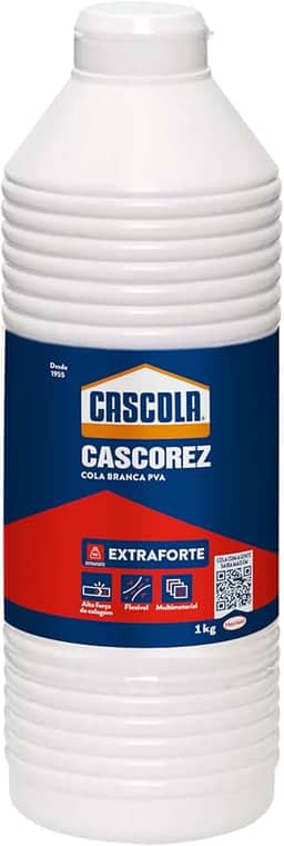 Cascola Cascorez Extra, Cola branca extra forte de fácil aplicação, Cola de PVA com secagem transparente, Cascorez para colagens de alto desempenho, 1x1kg