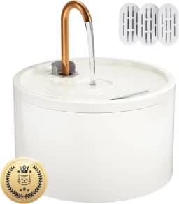 MISFANS Bebedouro De Cerâmica Para Gatos, 2,1 L/71 Oz, Automático Interno Com Bomba Ultrassilenciosa, Filtro E Esponja (Branco)