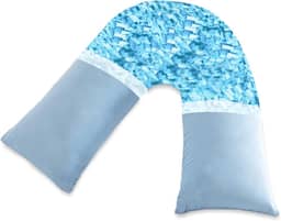 Almofada em V de espuma viscoelástica desfiada, travesseiro em V para dor no pescoço e no ombro, travesseiro de suporte de pescoço para dormir, travesseiro de corpo, travesseiro em forma de V para