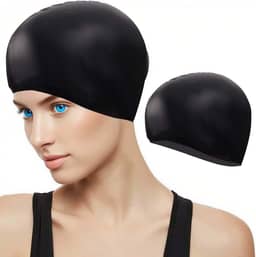 Toucas de natação para cabelos longos, toucas de natação de silicone durável para mulheres, homens, adultos, jovens, crianças