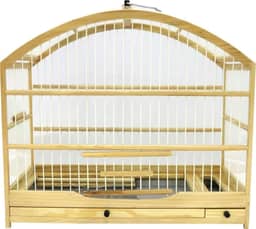 Gaiola Pequena Para Passarinho Em Madeira - Coleira/Coleiro/Coleirinha Natural