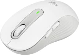 Mouse Sem Fio Logitech Signature M650 L com Design de Tamanho Padrão, Clique Silencioso, Botões Laterais Personalizáveis, Conexão USB e Bluetooth - Branco