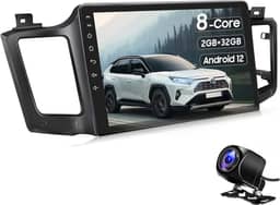 Kit de rádio estéreo automotivo de 10 polegadas para Toyota RAV4 2013-2018, CarPlay sem fio e Android Auto, Android12, 2 GB + 32 GB, WiFi, navegação GPS, mapas offline integrados, DSP, Bluetooth 5.0