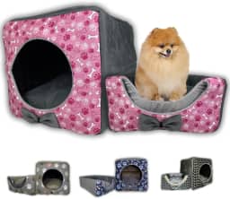 Caminha Casa Pet Iglu Grande: Casinha Cama Luxo Para Cachorro E Gato Com Fundo Impermeável (Rosa)