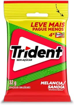 Pack Goma de Mascar Melancia Trident Pacote 32g 4 Unidades
