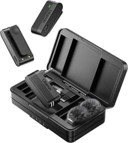 ULANZI A100 Microfone de lapela sem fio Microfone de lapela para câmera e telefone com USB C/3,5 mm/plugue, 32KHz 16Bit, cancelamento de ruído, bateria de 13,5 horas