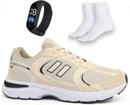Tênis Masculino Treino Academia Amortecedor Gel + Relógio e Meia