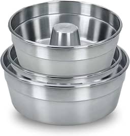 Kit 3 Formas de Bolo N18-20-22 com Furo Redonda em Aluminio