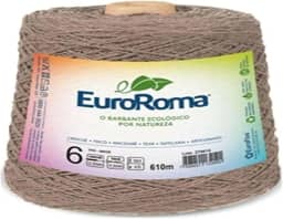 Barbante Colorido, Euroroma, 600 g, Bege, 4/6 Fios, Rolo de 610 Metros