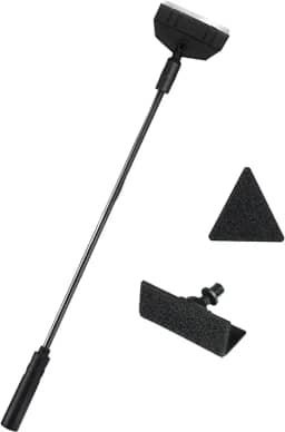 AQUANEAT Limpador de aquário pequeno, ferramentas de limpeza de aquário, limpador de vidro 3 em 1 com raspador de algas, escova de esponja, para tanques nano pequenos de até 10 gal