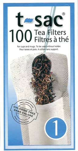 T-Sac Sacos de filtro de chá, infusor de chá descartável, número 1, capacidade para 1 xícara, conjunto de 100