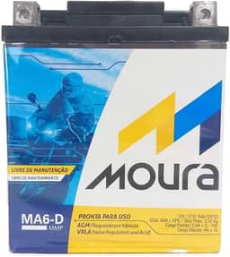 Bateria Moura AGM Vrla Para Motocicletas Ma6-D 12V 6Ah - Polo Direito