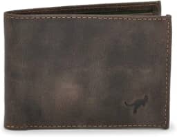 Carteira Masculina Slim Pequena Luxo Couro Legítimo Natural (Marrom Escuro)