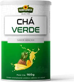Chá Verde Solúvel (Camélia Sinensis) Sunflower 160g - Zero açúcar, sabor Abacaxi.