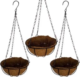 Vaso de Fibra de Coco 20cm de Plantas Suspenso com Corrente (3, 20cm)