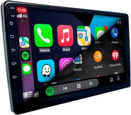 CENTRAL MULTIMÍDIA, MP5 2 DIN TELA DE VIDRO IPS 9" FULL TOUCH, FM, USB, SD, AUXILIAR, BLUETOOTH, ESPELHA ANDROID E IOS COM CARPLAY E ANDROID AUTO, CONECTIVIDADE COM OU SEM FIO