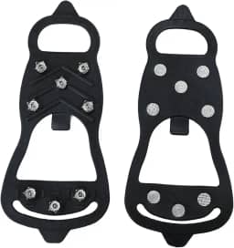 1 par de 8 picos crampons caminhada crampon spikes apertos antiderrapante tração pinças de gelo tração grampos para caminhadas montanhismo