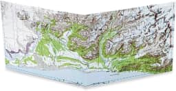 Carteira Stitched Dynomighty Tyvek - mapa do Alasca, mapa explorador, Mapa glacial do Alasca, Clássico