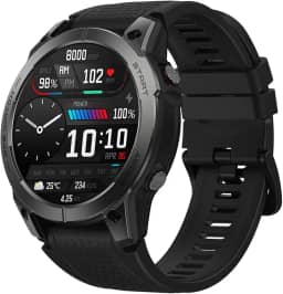 Smart Watch Zeblaze Stratos 3, Smartwatch de tela de toque de 1,43 polegadas com texto e chamada, mais de 100 Sports Fitness Tracker Watch, compatível com iOS/Android, para homens e mulheres
