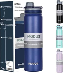 Garrafa Térmica - 750ml, Parede Dupla de Isolamento 24horas Gelado, Tampa Rosca De Segurança, Anti Vazamento, BPA Free (Azul)