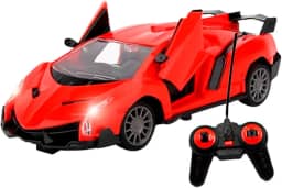 Carrinho Controle Remoto Brinquedo Abre A Porta 7 Funções Rápido Forte (VERMELHO)