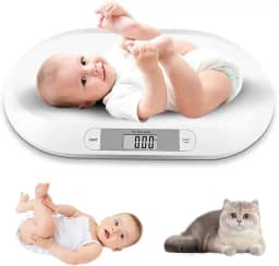 Escala de animais de estimação digital, escala de bebê digital, até 20 kg, 50 gramas de precisão,LCD grande