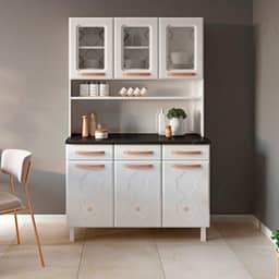 Armário de Cozinha em Aço Triplo 6 Portas 3 Gavetas Mirage New Telasul Branco