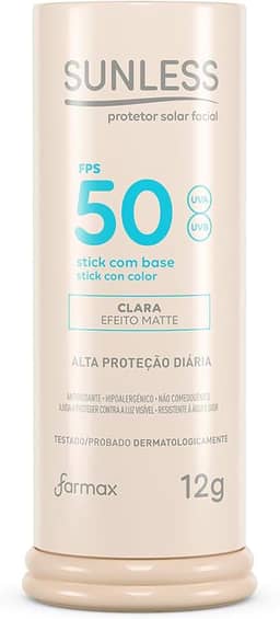 Sunless Protetor Stick Com Base Clara Fps50 Sunless 12G