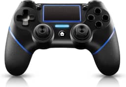 Controle Sem Fio PS4 para PlayStation 4/Pro/Slim/PC Laptop, Joypad Profissional PS4, Painel de Toque com Vibração Dupla, Modo Instantâneo para Compartilhar Joystick (Azul)