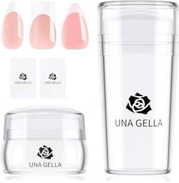 Una Gella Carimbo de ferramenta de ponta francesa, kit de carimbo de manicure de unhas francesas de dois tamanhos para amêndoa/quadrado/caixão dedos dos pés e dedos fácil faça você mesmo arte de unhas