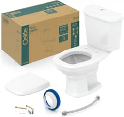 Kit Vaso Sanitário com Caixa Acoplada e Assento Soft Close Fit Plus Celite