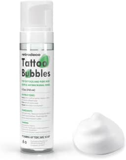 Tattoo Bubbles 8,5Oz Espumante Pós-Tratamento Tatuagem Sabonete Verde Para Curar, Limpar E Limpar Pele E Piercings - Fórmula Suave, Hidratante E Vegana (Espuma Verde, 8,5 Fl Oz)
