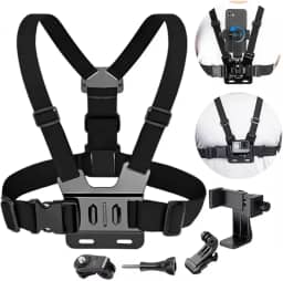 Suporte Peito Peitoral Para Celular E Câmera Esportiva Gopro Chest Band Ajustável 360° Colete Para Vídeo E Filmagem Esporte Moto E Bike Compatível Smartphone, Camera Ação Confortável