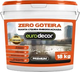 Manta Liquida Emborrachada Premium Euro Decor Zero Goteira 18KG Contra Fissuras Trincas Infiltrações (Preto)