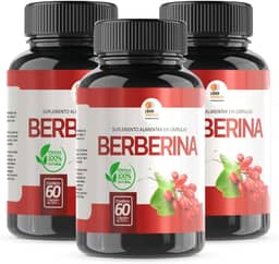 Berberina 500mg – Suplemento Alimentar em Cápsulas (60 cáps) - 3 potes
