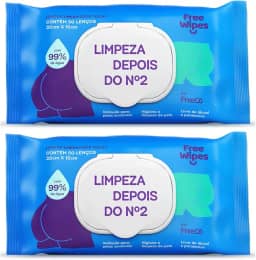 Free Wipes Lenço Umedecido Toilet - Pack com 2 unidades