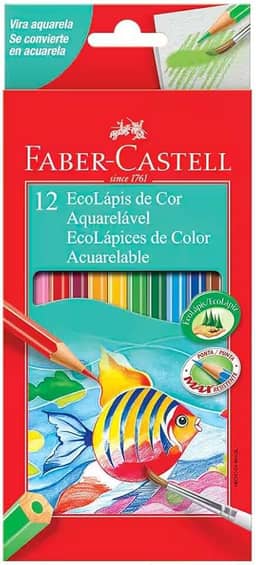 EcoLápis Aquarelavel 12 Cores, Faber-Castell, 120212G, Grafite