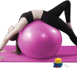 GODREAM Bola de Pilates, Bola de Fisioterapia, Bola Suiça, 55 cm, 65 cm, 75 cm, Antiestouro, Suporta até 300kg, Ideal para Gravidez, Fitness, Exercicios, Pilates e Yoga em casa, com Bomba