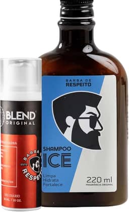 Kit Crescimento Barba Shampoo Ice E Blend Barba De Respeito