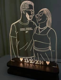 Luminária Com Sua Foto Personalizada LED Casal Presente… (Somente luminária) (QUENTE)
