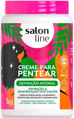 Salon Line, Creme de Pentear, Definição Intensa, Ação Hidratante, Brilho Intenso - Cabelos Ondulados, Cacheados e Crespos, 1 Kg