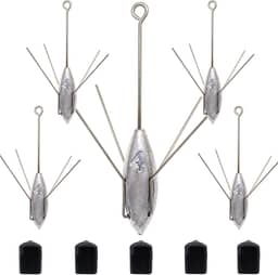Chumbadas De Pesca Sputnik, Equipamento Com Chumbo, Aranha Para Surfe Cauda Longa Bagres, Água Salgada, Areia Praia E Oceano (4 Oz - 5 Unidades)